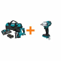 Makita 18V X2 LXT (36V) 1 in. SDS-Plus Rotary Hammer Kit with Bonus 18V LXT 1/2 in. Impact Wrench thumbnail 1