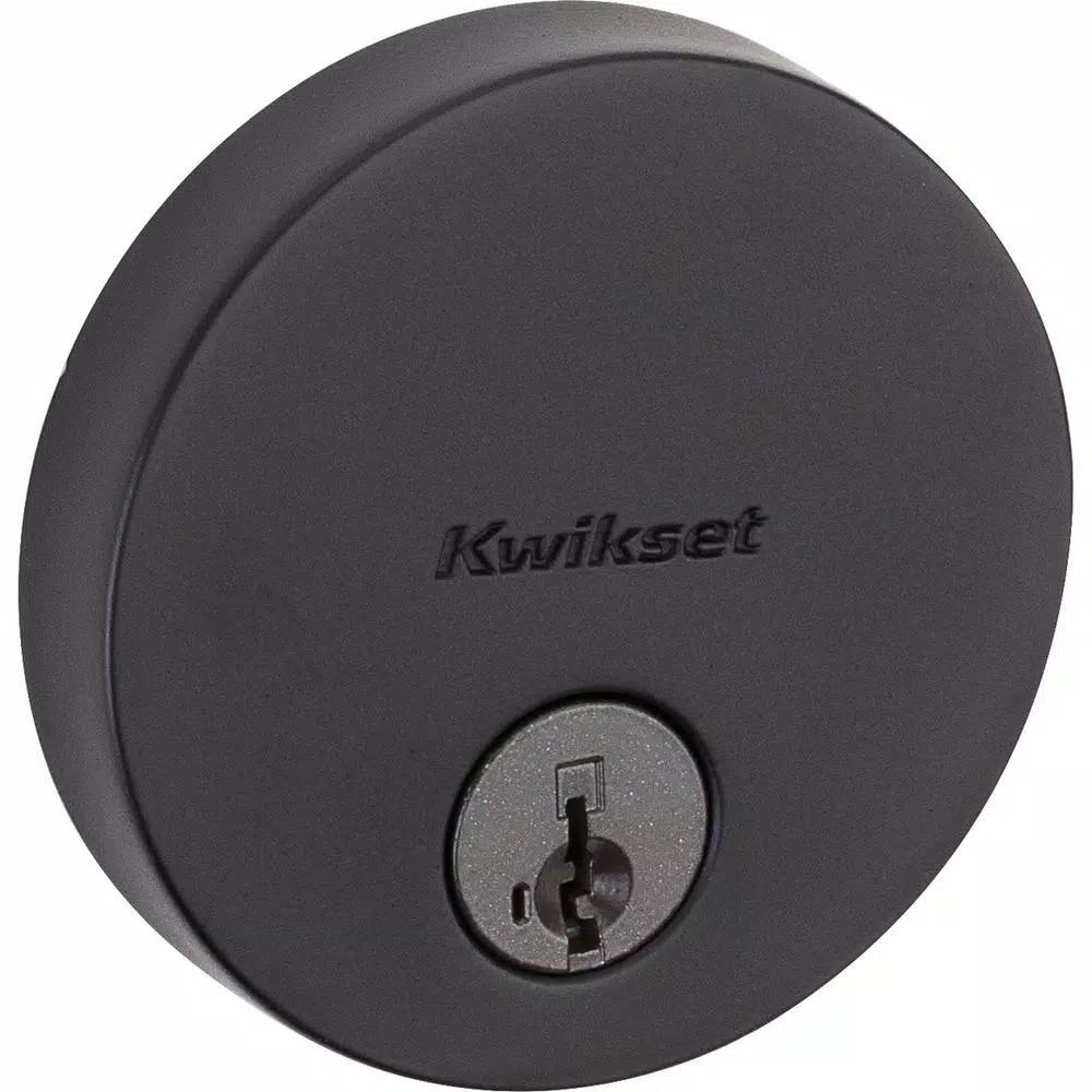 Kwikset Uptown Single Cylinder Deadbolt, Matte Black, SmartKey Security, ANSI Grade 1