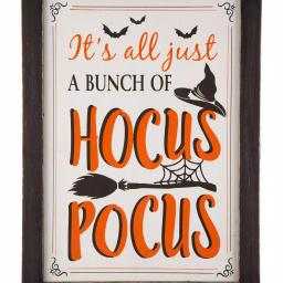 Glitzhome 24 in. Hocus Pocus Halloween Wooden Easel Sign - Standing or Hanging Decor thumbnail 2