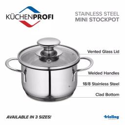 Frieling Küchenprofi 0.7 qt. Stainless Steel Stock Pot with Vented Glass Lid thumbnail 4