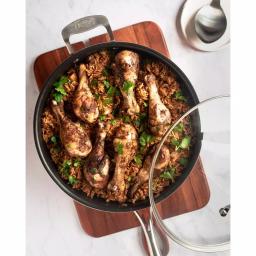 Gotham Steel 5.5 qt. Aluminum Non-Stick Deep Saute Pan with Glass Lid thumbnail 4