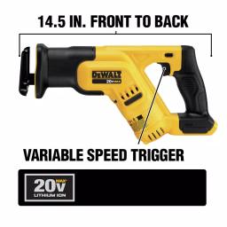 DEWALT 20V MAX Cordless Compact Reciprocating Saw Kit with (2) 5.0 Ah Batteries and Charger thumbnail 2