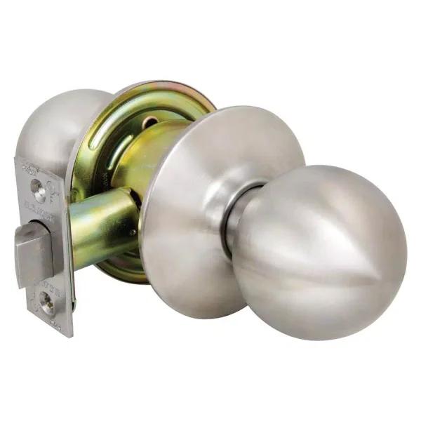 US Lock 2010 GR2 Passage Ball Door Knob, Brushed Stainless US32D, 2-3/8 in. Backset