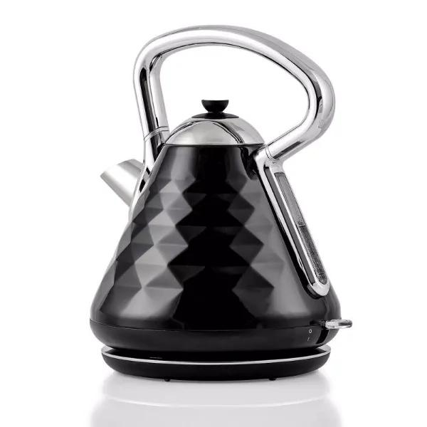 Ovente Cleo Collection 1.7L Electric Kettle, 1500W Stainless Steel Tea Kettle with Auto Shut-Off, Black