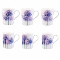 Unbranded Roy Kirkham Lucy Alliums Fine Bone China Mug Set of 6, 320ml, Made in England thumbnail 1