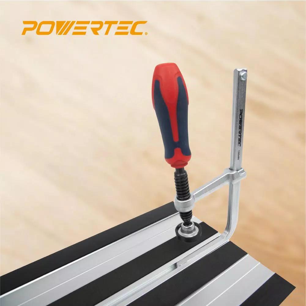 POWERTEC 7 in. Quick Screw Down Guide Rail Clamp with 2-3/8 in. Throat Depth (2-Pack)