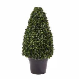 Pure Garden 36 in. Artificial Boxwood Tower Style Topiary with Pot thumbnail 1