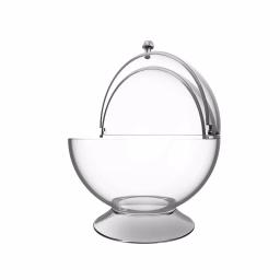 Chef Buddy Clear Plastic Candy Serving Bowl with Sliding Lid, 16 oz thumbnail 1