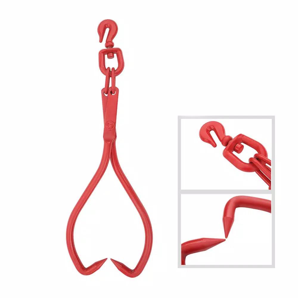 Earth Worth 32 in. Swivel Skidding Tongs with Hook for Logs, Timber, and Stumps