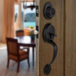 Defiant Wilmington Aged Bronze Entrance Door Handleset with Naples Lever thumbnail 2