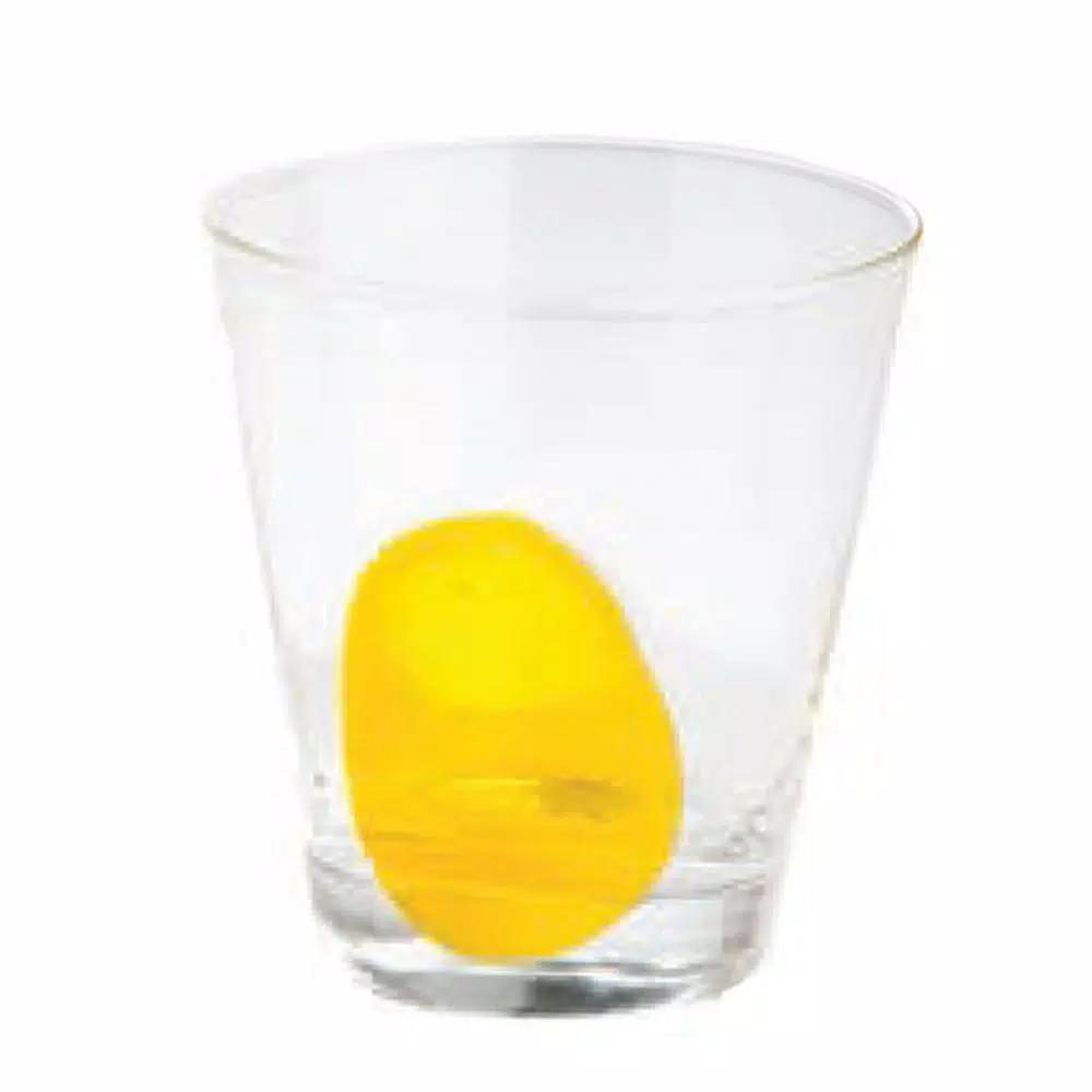Abigails Clear Double Old-Fashioned Glass Set with Mouth-Blown Yellow Dot (Set of 4)