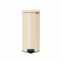 Brabantia 8 Gallon Almond Steel Step-On Trash Can with Soft-Close Lid thumbnail 1