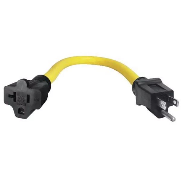 Hilti 15 Amp to 20 Amp NEMA Adapter, Yellow Rubber Construction