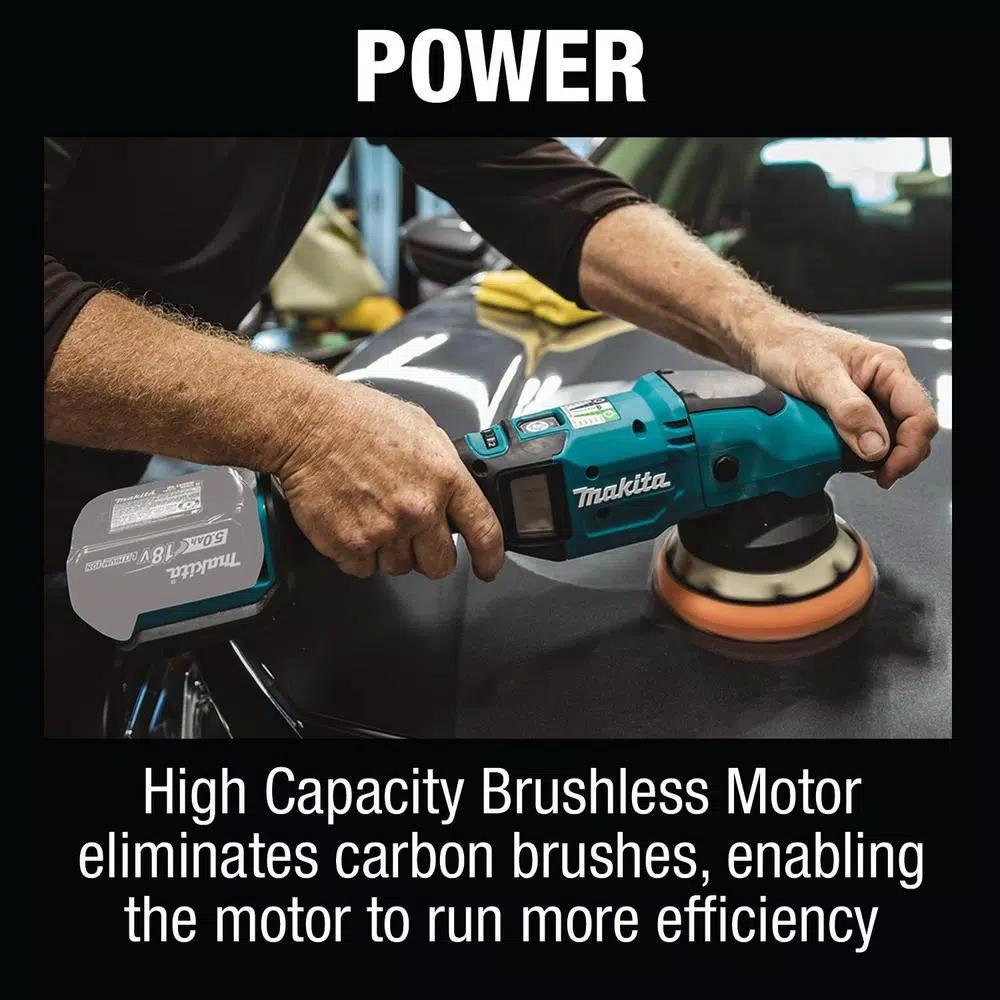 Makita 18V LXT Brushless Cordless 5 in./6 in. Dual Action Random Orbit Polisher (Tool Only)