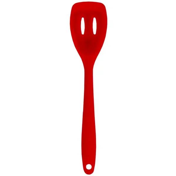 Unbranded Red Silicone Heat-Resistant Slotted Spoon for Non-Stick Cookware