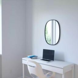 Umbra Hub 24 x 18 in. Oval Modern Framed Wall Mirror - Black thumbnail 8