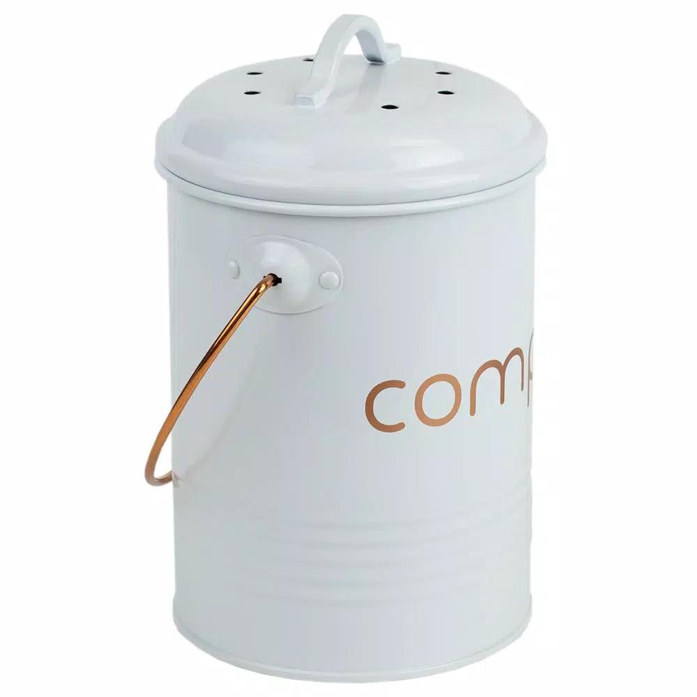 Home Basics Grove Collection Metal Compost Bin with Handle
