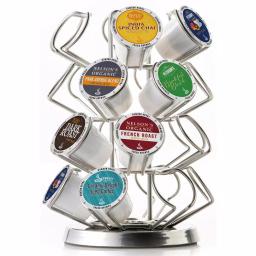 Casa Bellante Chrome Steel Coffee Pod Carousel Organizer for 24 Keurig K-Cups thumbnail 1