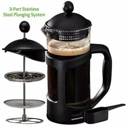 Ovente 4-Cup Black French Press Coffee and Tea Maker with Borosilicate Glass Carafe and Measuring Scoop thumbnail 5