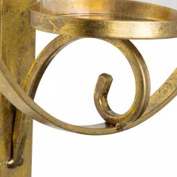 Kate and Laurel Doria Gold Metal Candle Sconce - Glamorous Round Wall Decor with Glass Pillar thumbnail 4