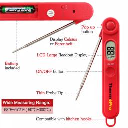 ThermoPro TP-03A Digital Instant Read Food Thermometer for Meat, BBQ, and Grilling thumbnail 3