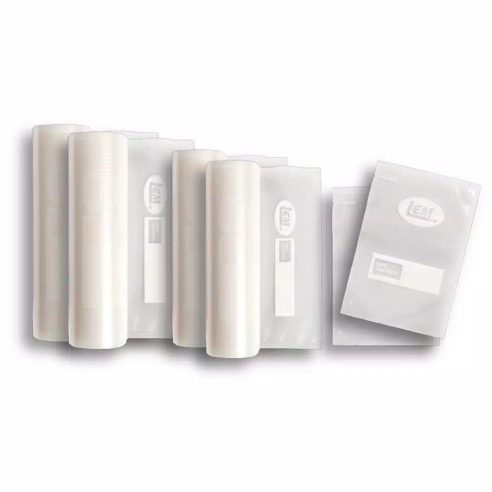 LEM Max Vac Vacuum Bags and Rolls Combo Pack - Puncture Resistant Food Storage