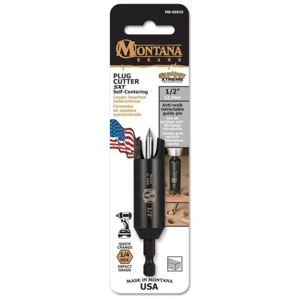 Montana Brand 1/2 in. Self-Centering Plug Cutter with Hex Shank, CNC Machined High-Alloy Steel