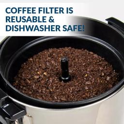 HomeCraft 30-Cup Stainless Steel Electric Coffee Urn with Reusable Filter thumbnail 8