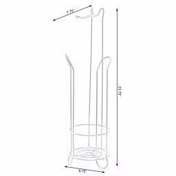 Basicwise Chrome Wire Metal Freestanding Toilet Paper Holder and Magazine Storage Rack thumbnail 6