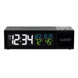 La Crosse Technology Pop-Up Projection Alarm Clock with USB Charging Port, Temperature and Humidity Display, Black thumbnail 4