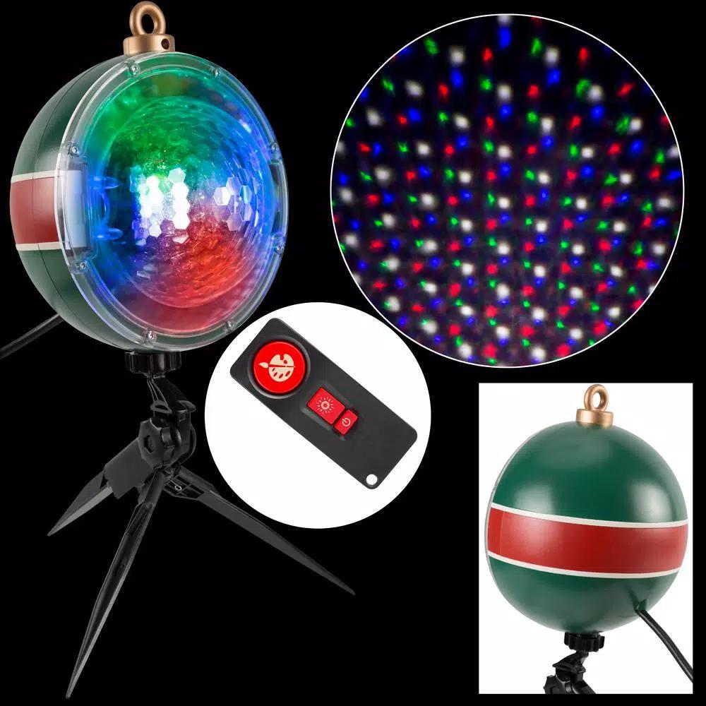 LightShow Projection Snow Flurry Projector with Remote - 61 Holiday Effects, Multi-Color LED