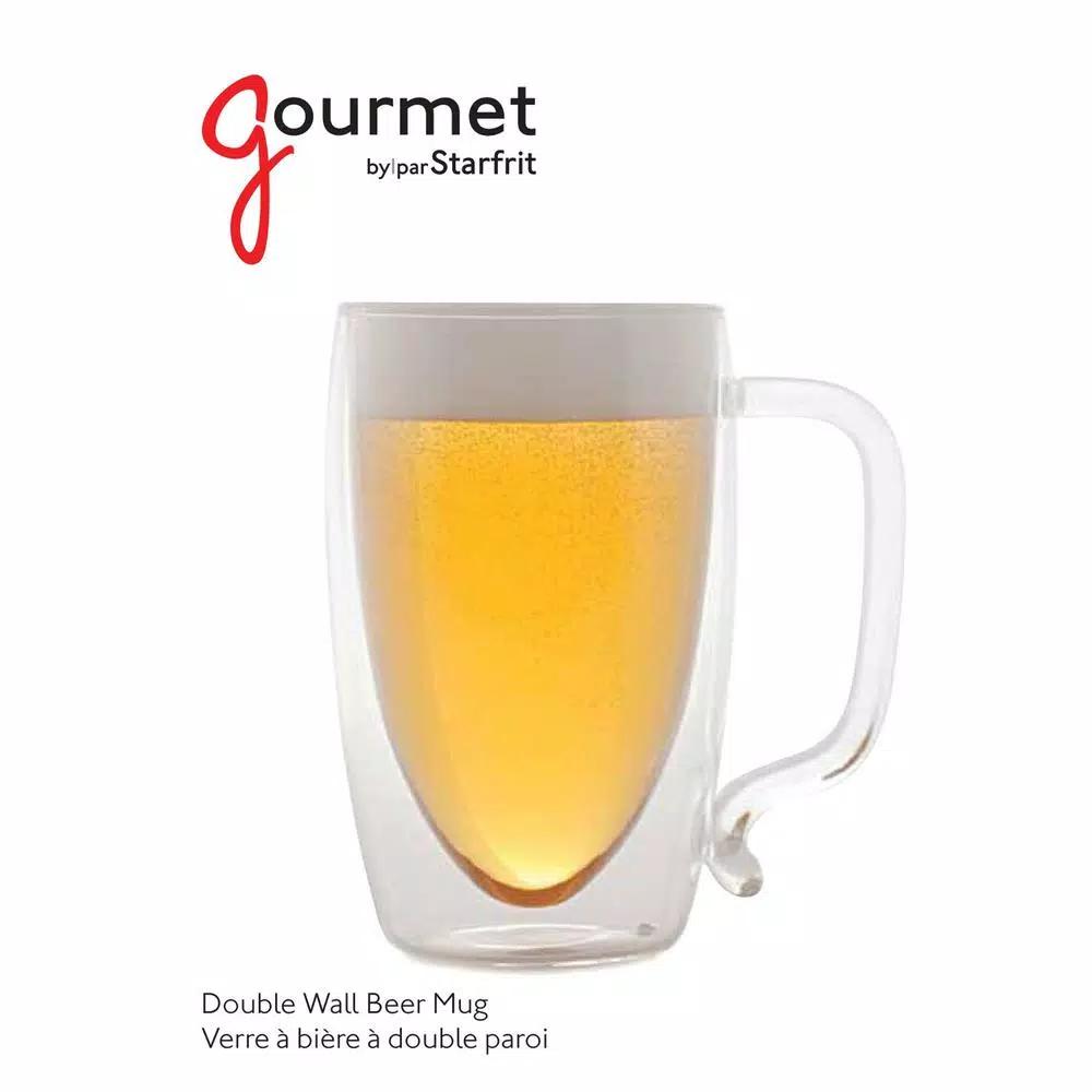 Starfrit 17 oz. Double-Wall Borosilicate Glass Beer Mug