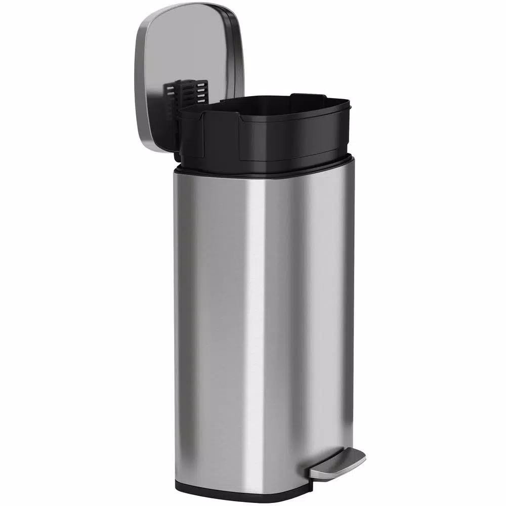 iTouchless SoftStep 8 Gal. Stainless Steel Step Trash Can with Odor Filter and Removable Inner Bucket