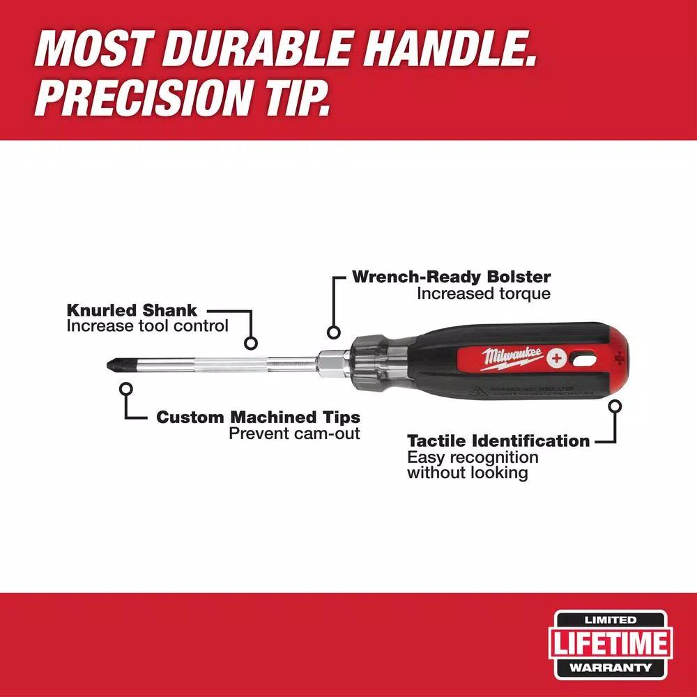 Milwaukee 4 in. #1 ECX Screwdriver with Cushion Grip and Tactile Identification