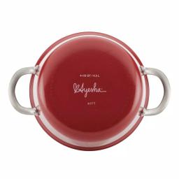 Ayesha Curry Ayesha Home Collection 4.5 Qt. Porcelain Enamel Nonstick Covered Saucepot - Sienna Red thumbnail 3