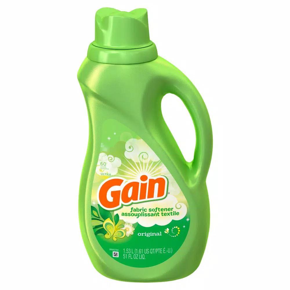 Gain Original Scent Liquid Fabric Softener, 51 oz (60 Loads), 8-Pack