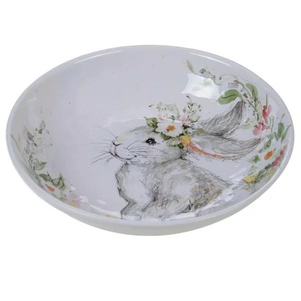 Certified International Sweet Bunny 13 in. Multicolored Earthenware Serving Bowl