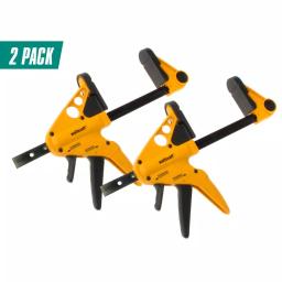 Wolfcraft 2-Pack Professional Quick-Release 1-Hand Bar Clamps and Spreader, 6 in. to 14 in. thumbnail 4