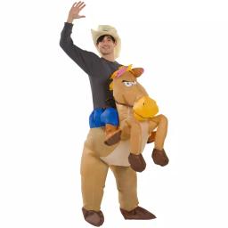 Gemmy Adult Inflatable Riding On Horse Costume - Funny Halloween Costume thumbnail 1