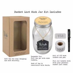 Stonebriar Collection Top Shelf Glass Bucket List Wish Jar Kit with 100 Tickets and Pen thumbnail 5
