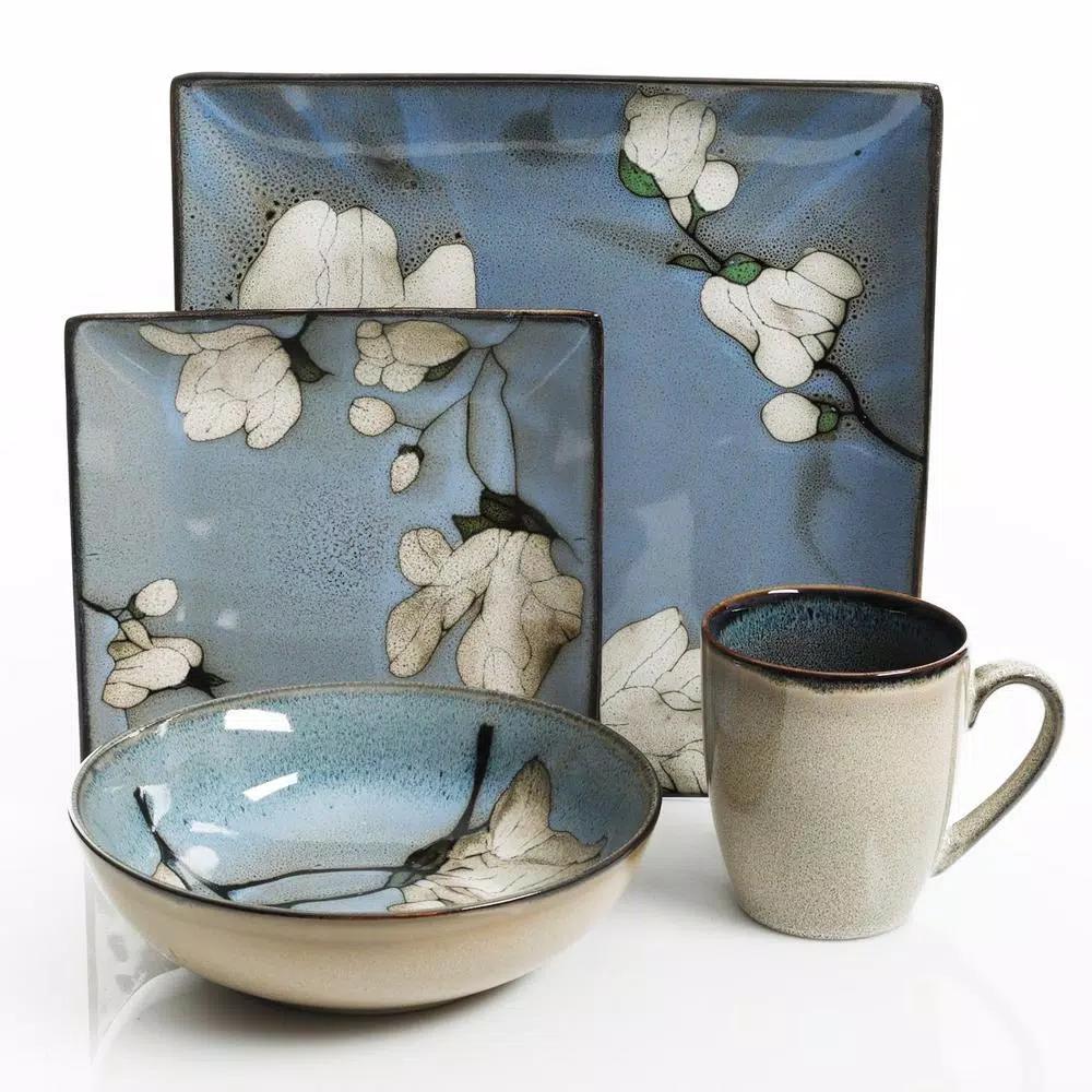 GIBSON elite The Gibson Bloomington 16-Piece Stoneware Dinnerware Set, Service for 4