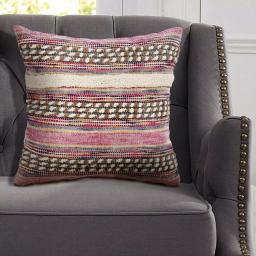 LR Resources Eclectic Pink Striped Hypoallergenic Throw Pillow, 18 x 18 in. thumbnail 5