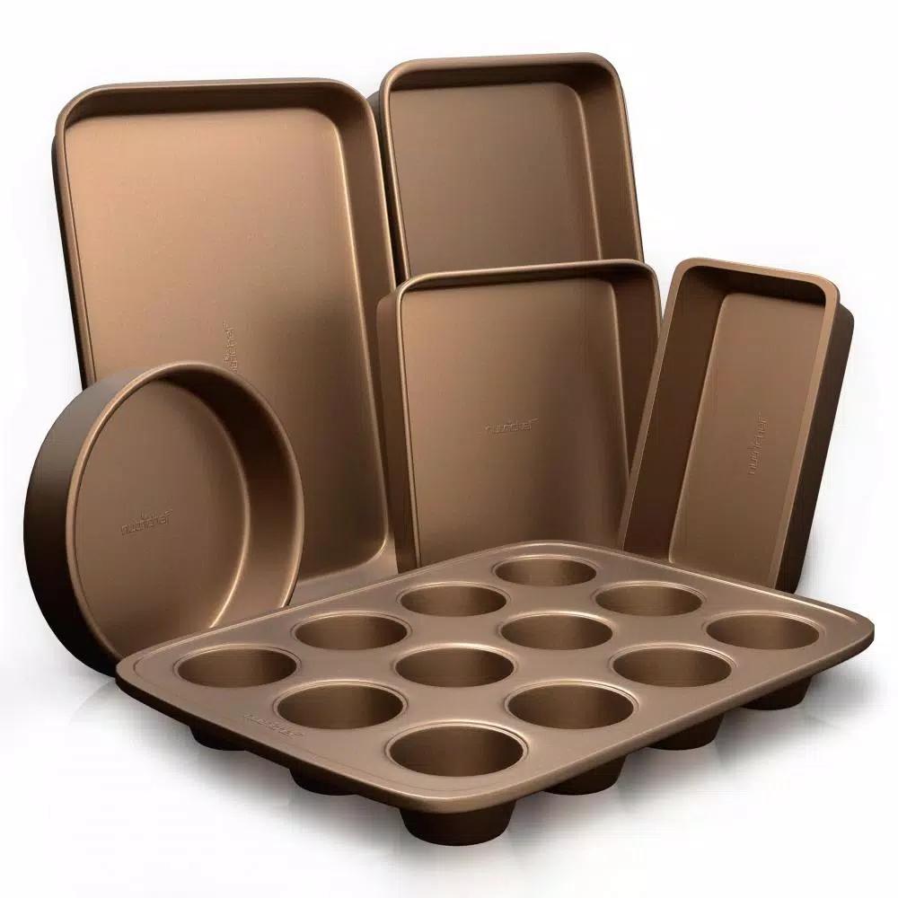NutriChef 6-Piece Non-Stick Carbon Steel Bakeware Set - Professional Kitchen Baking Pan Set