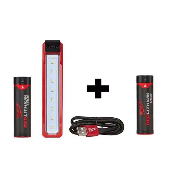 Milwaukee ROVER USB Rechargeable LED Pocket Flood Light, 445 Lumens, with Extra REDLITHIUM USB Battery