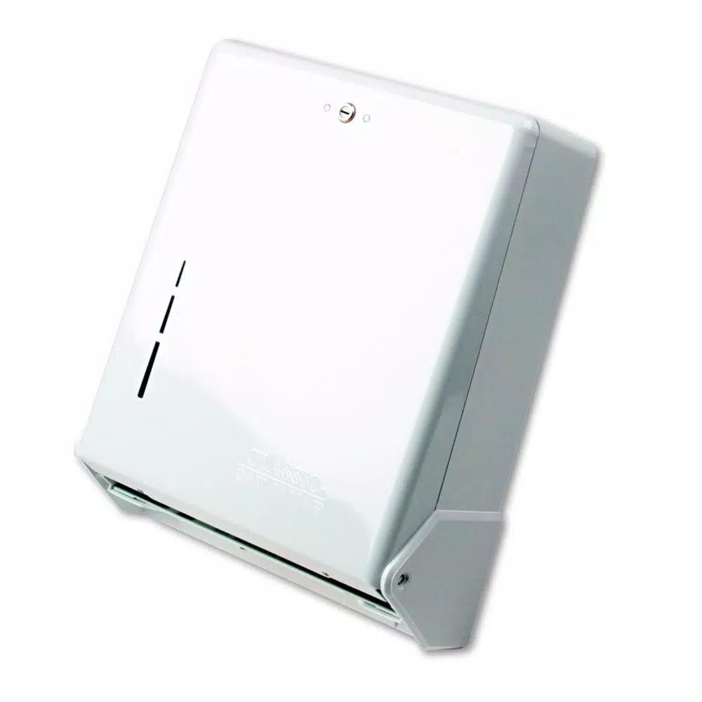 San Jamar White Metal Paper Towel Dispenser for C-Fold and Multifold Towels