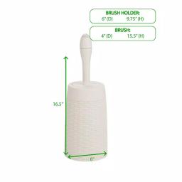 Mind Reader 12 in. Plastic Magic Toilet Brush and Holder Set in Ivory thumbnail 7