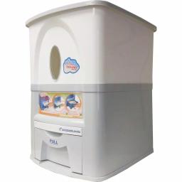 Tayama 33 lbs. Capacity Rice Dispenser, White Food Storage Container thumbnail 2
