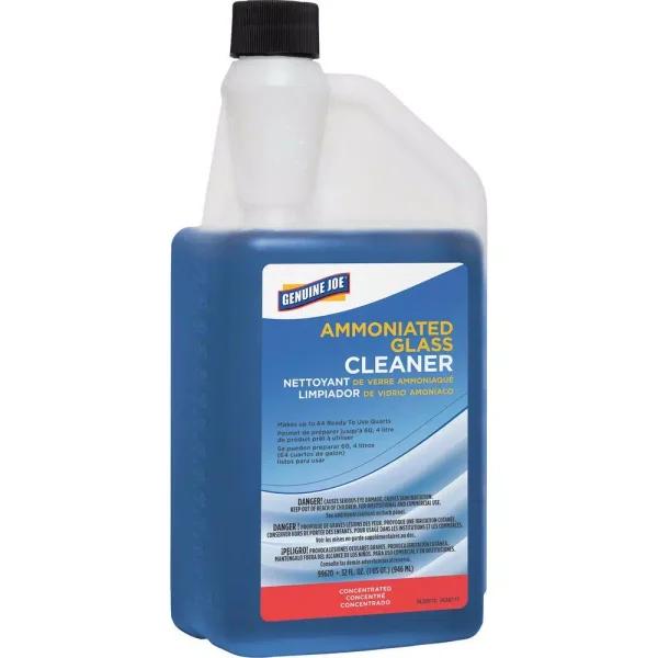 Genuine Joe Ammoniated Glass Cleaner Concentrate - Professional Strength Multi-Surface Cleaner, 32 oz
