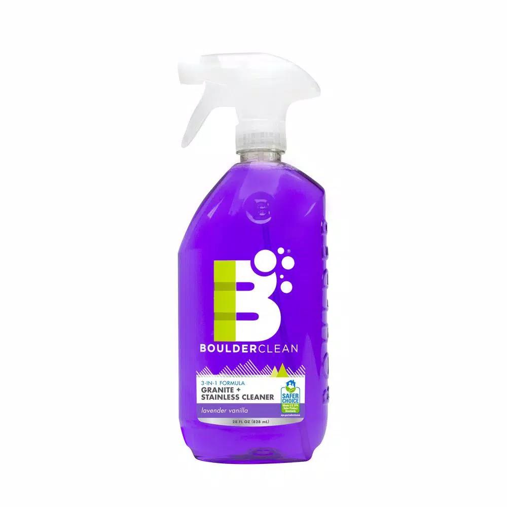 BOULDER CLEAN Clean Natural Granite and Stainless Steel Cleaner, Lavender Vanilla, 28 oz.