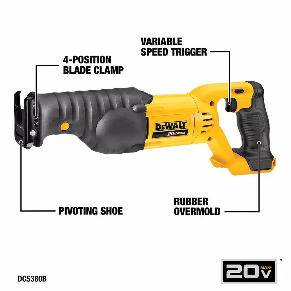 DEWALT 20V MAX Cordless 6-Tool Combo Kit with 3/8 in. Impact Wrench, 4.0Ah & 2.0Ah Batteries